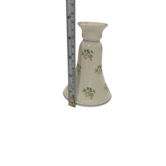 Vintage Royal Tara Pink Floral Bone China Pillar Candle Holder Ireland Cottage - Picture 5 of 8